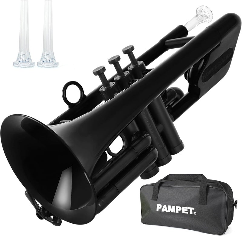PAMPET SEA LION Professional Plastic Bb Trumpet Set for Student Beginner (Black) - Image 1